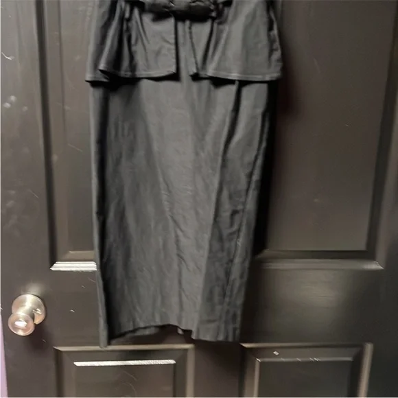 Stop Staring vintage inspired pinup retro Elegant Black Peplum Dress - Picture 6 of 15